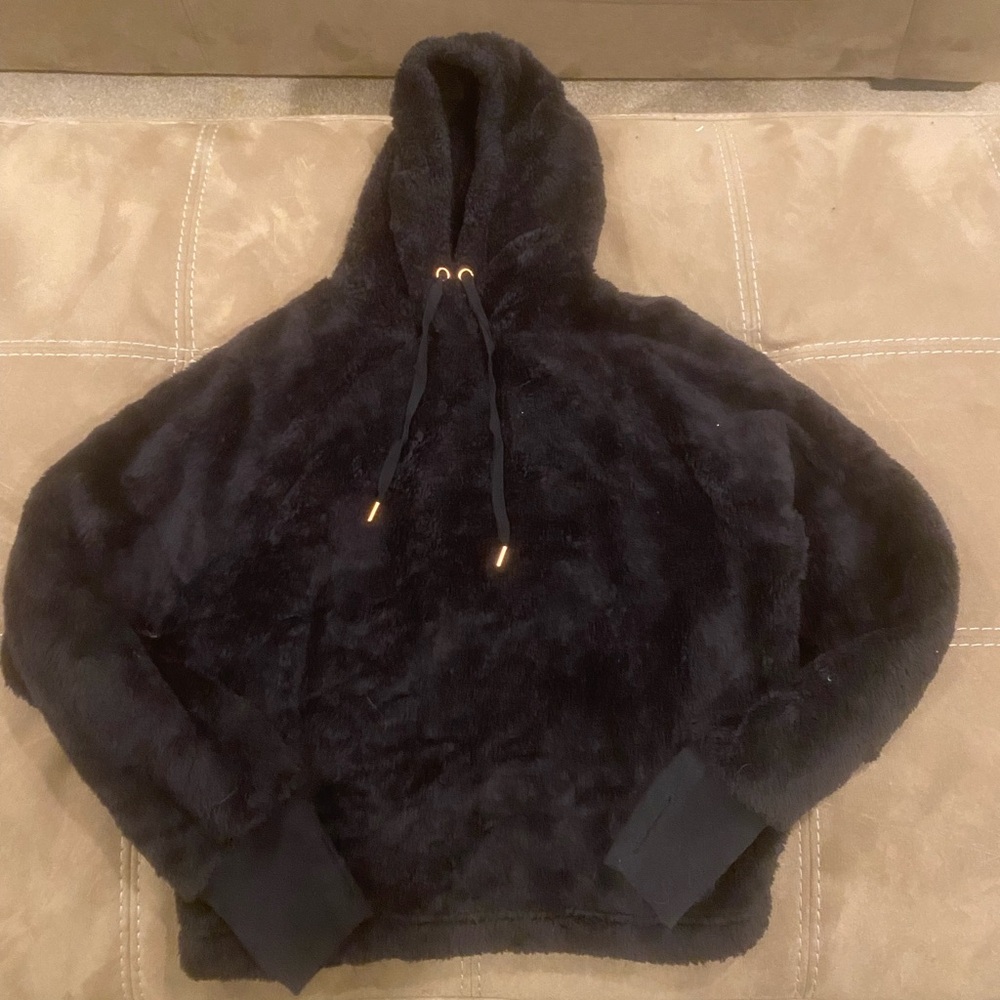 Cozy Black Fuzzy Hoodie